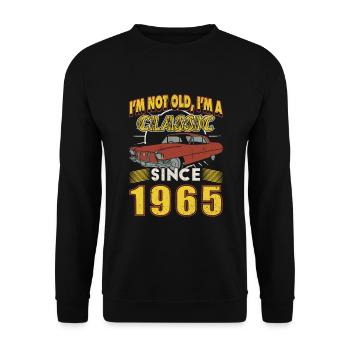 1965 Classique 1965 Rétro 1965 Cadeau d’anniversaire - Sweat-shirt Unisexe - noir - Devant - Alina (178cm) & Michal (187cm)