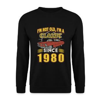 45e anniversaire 1980 Classique - Sweat-shirt Unisexe - noir - Devant - Alina (178cm) & Michal (187cm)