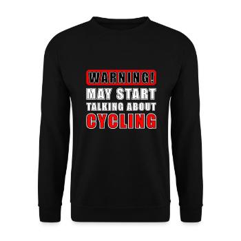 Attention can spontaneously talk about cyclists - Unisex Sweatshirt - black - Front - Alina (178cm) & Michal (187cm)