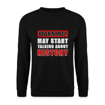 Warnung Könnte Anfangen Geschichte Zu Sprechen - Unisex Pullover - Schwarz - Vorne - Alina (178cm) & Michal (187cm)