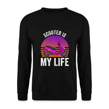 Retro Scooter Moped Moped Vintage Scooter - Unisex Sweatshirt - black - Front - Alina (178cm) & Michal (187cm)