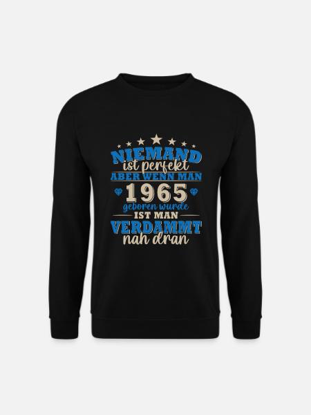 1965 Vintage Jahrgang Geburtstag Retro Geschenk - Unisex Pullover - Schwarz