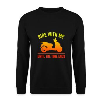 Motorroller Mofa Moped Roller - Unisex Pullover - Schwarz - Vorne - Alina (178cm) & Michal (187cm)