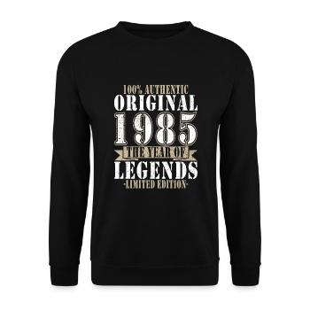 Original 1985 Vintage 1985 Birthday 1985 - Unisex Sweatshirt - black - Front - Alina (178cm) & Michal (187cm)