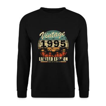 1995 Birthday 1995 Born 1995 Anniversary - Unisex Sweatshirt - black - Front - Alina (178cm) & Michal (187cm)