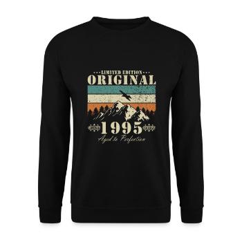 Millésime 1995 Anniversaire - Cadeau 1995 Millésime - Sweat-shirt Unisexe - noir - Devant - Alina (178cm) & Michal (187cm)