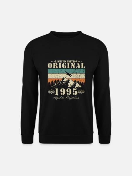 Jahrgang 1995 Geburtstag - Geschenk 1995 Jahrgang - Unisex Pullover - Schwarz