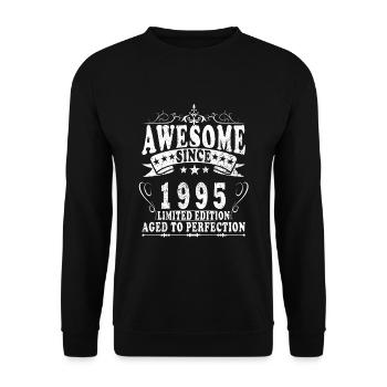 Finest Vintage 1995 Geburtsjahr 1995 Geburtstag - Unisex Pullover - Schwarz - Vorne - Alina (178cm) & Michal (187cm)
