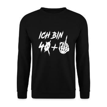 Ich bin 41 – 41. Geburtstag Geschenk - Unisex Pullover - Schwarz - Vorne - Alina (178cm) & Michal (187cm)