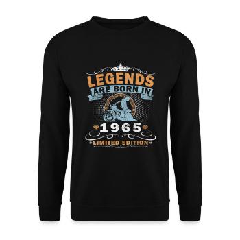 Motard Moto Moto Né en 1965 - Sweat-shirt Unisexe - noir - Devant - Alina (178cm) & Michal (187cm)