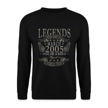 March 2005 | 2005 Vintage March Birthday - Unisex Sweatshirt - black - Front - Alina (178cm) & Michal (187cm)