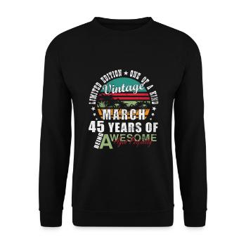 Cassette 45ème Anniversaire Mars Vintage 1980 - Sweat-shirt Unisexe - noir - Devant - Alina (178cm) & Michal (187cm)