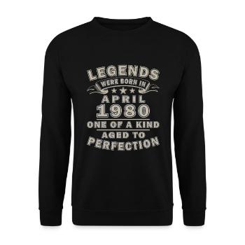 Anniversaire d’Avril 1980 - Idée cadeau d’Avril 1980 - Sweat-shirt Unisexe - noir - Devant - Alina (178cm) & Michal (187cm)