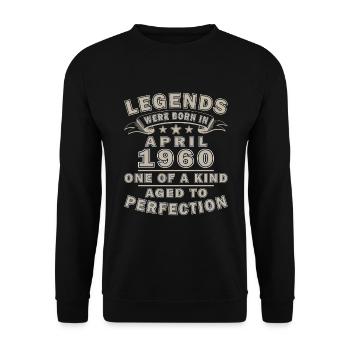 April 1960 Birthday Gift April 1960 - Unisex Sweatshirt - black - Front - Alina (178cm) & Michal (187cm)