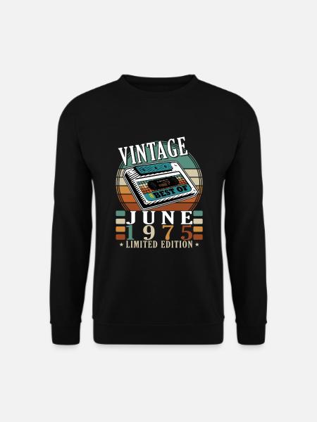 Juni 1975 Jubiläum 1975 Legenden Juni - Unisex Pullover - Schwarz