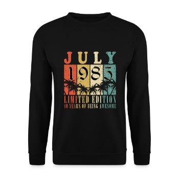 Original juillet 1985 - 40 ans d’être génial - Sweat-shirt Unisexe - noir - Devant - Alina (178cm) & Michal (187cm)
