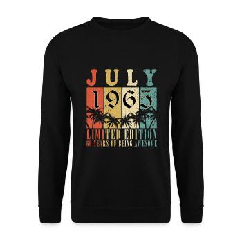 60th Birthday Cassette July Vintage 1965 - Unisex Sweatshirt - black - Front - Alina (178cm) & Michal (187cm)