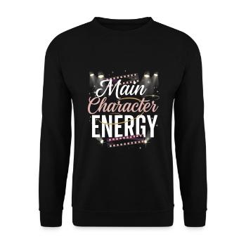 Main character energy - Unisex Sweatshirt - black - Front - Alina (178cm) & Michal (187cm)
