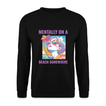 Mentally at the Beach - Unisex Pullover - Schwarz - Vorne - Alina (178cm) & Michal (187cm)