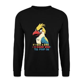 If I Was A Bird Bird Gift - Unisex Sweatshirt - black - Front - Alina (178cm) & Michal (187cm)