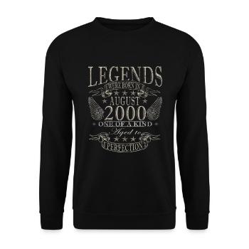 25ème anniversaire cadeau mari Original août 2000 - Sweat-shirt Unisexe - noir - Devant - Alina (178cm) & Michal (187cm)