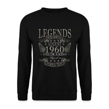 Août 1960 Rétro Août 1960 Août 1960 Jubilé - Sweat-shirt Unisexe - noir - Devant - Alina (178cm) & Michal (187cm)