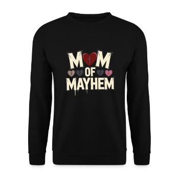 Mum of Mayhem - Unisex Sweatshirt - black - Front - Alina (178cm) & Michal (187cm)