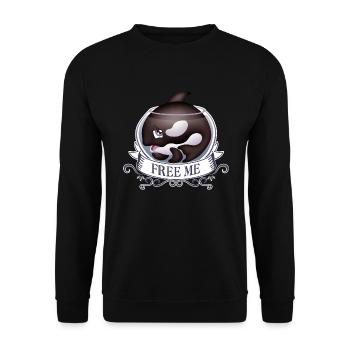 Free me - Sweat-shirt Unisexe - noir - Devant - Alina (178cm) & Michal (187cm)
