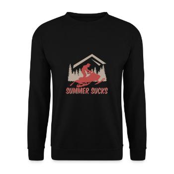 L'été craque idée cadeau motoneige - Sweat-shirt Unisexe - noir - Devant - Alina (178cm) & Michal (187cm)