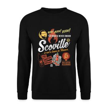 Chili Spruch Scoville Is Not A Town - Unisex Pullover - Schwarz - Vorne - Alina (178cm) & Michal (187cm)
