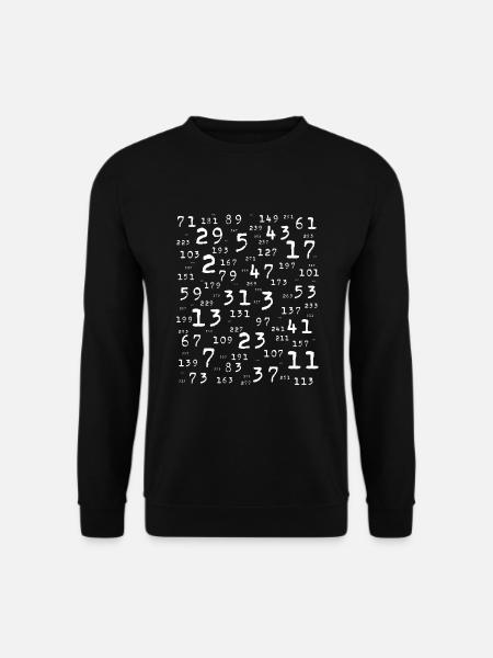 Prime numbers math teacher nerd student logic school - Unisex Sweatshirt - black