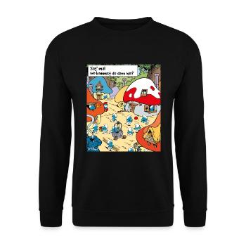 Les Schtroumpfs Schlumpfdorf Schlumpfhausen - Sweat-shirt Unisexe - noir - Devant - Alina (178cm) & Michal (187cm)