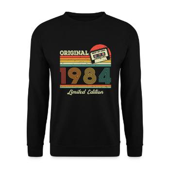 Original 1984 limited edition vintage year of birth - Unisex Sweatshirt - black - Front - Alina (178cm) & Michal (187cm)