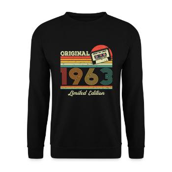Original 1963 édition limitée millésime année de naissance - Sweat-shirt Unisexe - noir - Devant - Alina (178cm) & Michal (187cm)
