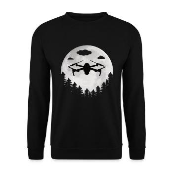 Drohnen Pilot Drohne Mond FPV Pilot Drone Moon - Unisex Pullover - Schwarz - Vorne - Alina (178cm) & Michal (187cm)