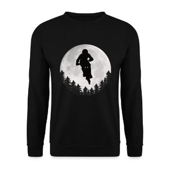 Mountain Bike Moon Mountain Biker Moon - Unisex Sweatshirt - black - Front - Alina (178cm) & Michal (187cm)