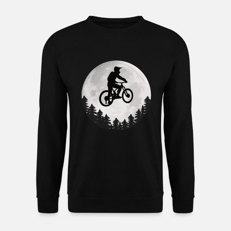 Mountainbike Mond Mountainbiker Moon - Unisex Pullover - Schwarz