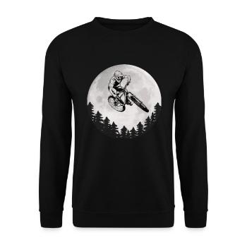Mountain Bike Moon Mountain Biker Moon - Unisex Sweatshirt - black - Front - Alina (178cm) & Michal (187cm)