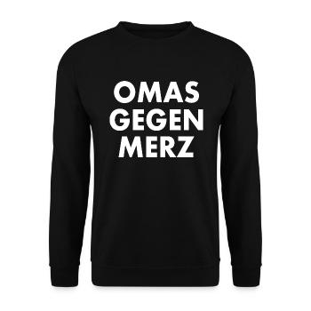 Omas gegen merz - Unisex Pullover - Schwarz - Vorne - Alina (178cm) & Michal (187cm)
