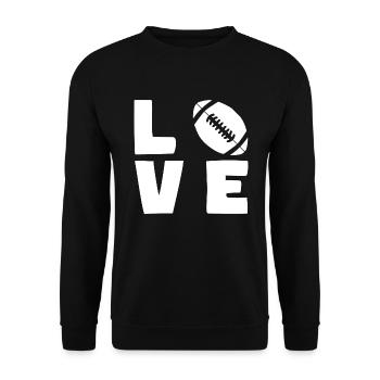 American Football Rugby LOVE Sport - Unisex Sweatshirt - black - Front - Alina (178cm) & Michal (187cm)