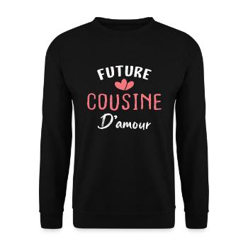 future cousine d'amour - Sweat-shirt Unisexe - noir - Devant - Alina (178cm) & Michal (187cm)