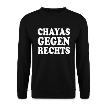 chayas gegen rechts - Unisex Pullover - Schwarz - Vorne - Alina (178cm) & Michal (187cm)