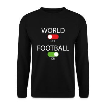 World off - Football on - Unisex Pullover - Schwarz - Vorne - Alina (178cm) & Michal (187cm)