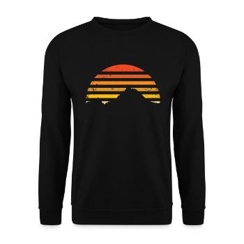 Mountains sun silhouette cool gift idea - Unisex Sweatshirt - black - Front - Alina (178cm) & Michal (187cm)