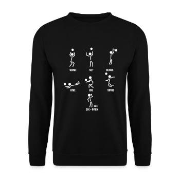 Volleyball Sixpack - Unisex Pullover - Schwarz - Vorne - Alina (178cm) & Michal (187cm)