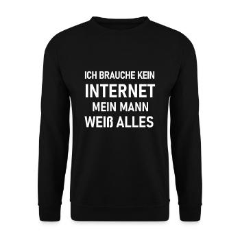 Ehemann - Unisex Pullover - Schwarz - Vorne - Alina (178cm) & Michal (187cm)