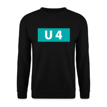 U-Bahn Linie Hamburg U4 Andenken Souvenir Geschenk - Unisex Pullover - Schwarz - Vorne - Alina (178cm) & Michal (187cm)