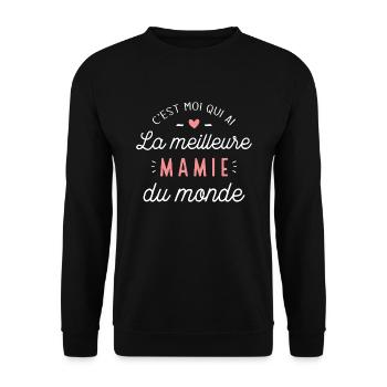 C'est moi qui ai la meilleure mamie du monde - Sweat-shirt Unisexe - noir - Devant - Alina (178cm) & Michal (187cm)