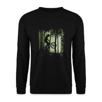 Forest Path Cyclist Dirt Bike Offroad Wheelie Bike - Unisex Sweatshirt - black - Front - Alina (178cm) & Michal (187cm)