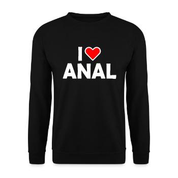 I love anal - Unisex Pullover - Schwarz - Vorne - Alina (178cm) & Michal (187cm)
